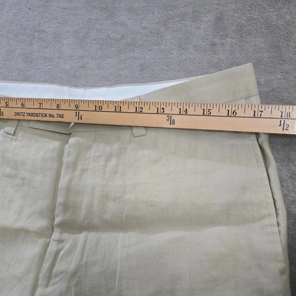 Calvin Klein Linen Trousers Men 34R‎ Casual Beach Wedding Coastal Neutral Preppy